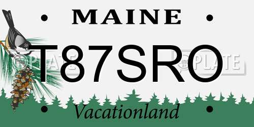 T87SRO Maine License Plate