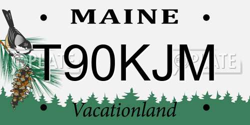 T90KJM Maine License Plate