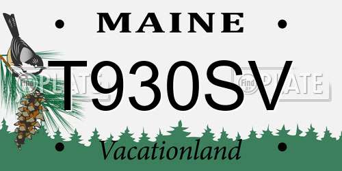 T930SV Maine License Plate