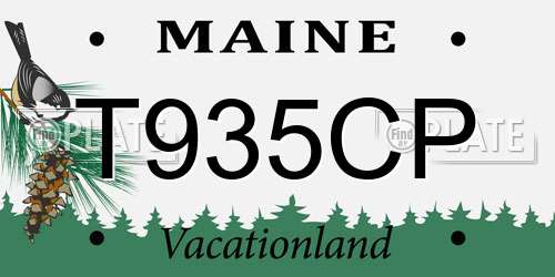 T935CP Maine License Plate