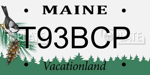 T93BCP Maine License Plate