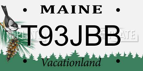 T93JBB Maine License Plate
