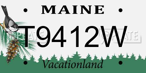 T9412W Maine License Plate