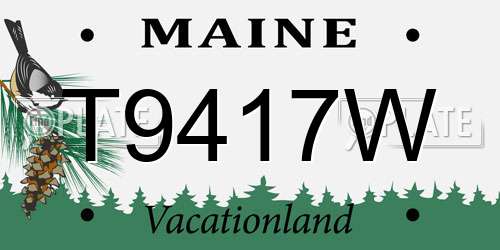 T9417W Maine License Plate