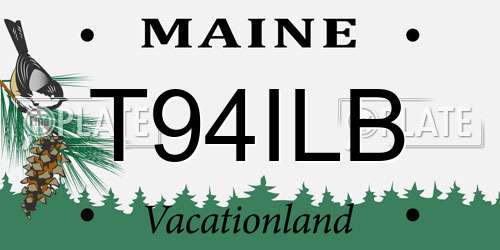 T94ILB Maine License Plate