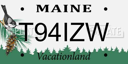T94IZW Maine License Plate