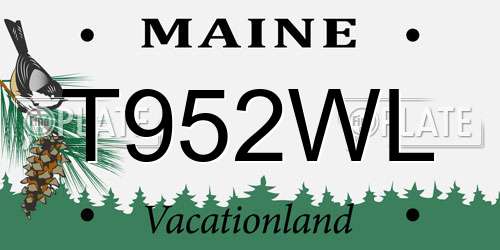 T952WL Maine License Plate