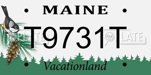 T9731T Maine License Plate