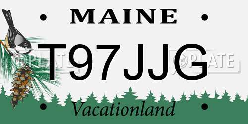 T97JJG Maine License Plate