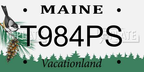 T984PS Maine License Plate