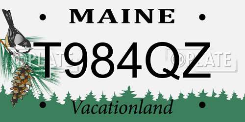 T984QZ Maine License Plate
