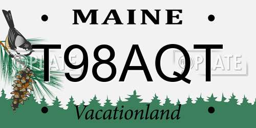T98AQT Maine License Plate