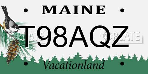 T98AQZ Maine License Plate