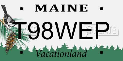 T98WEP Maine License Plate