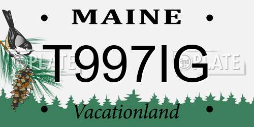 T997IG Maine License Plate