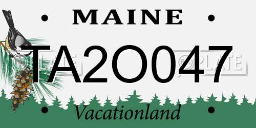 TA2O047 Maine License Plate