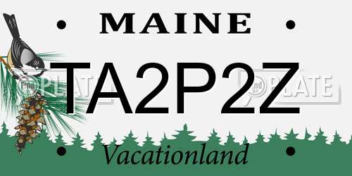 TA2P2Z Maine License Plate