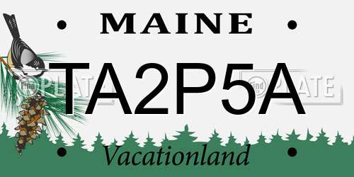 TA2P5A Maine License Plate