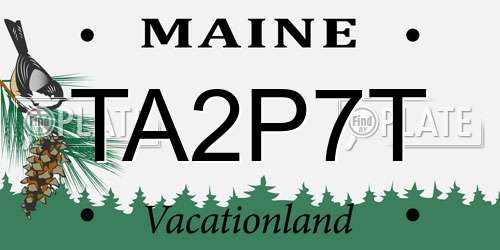 TA2P7T Maine License Plate