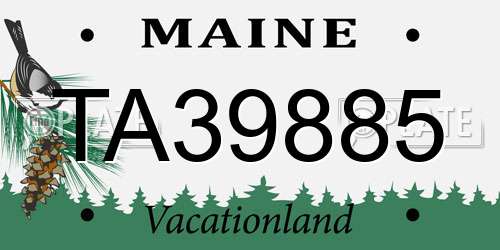TA39885 Maine License Plate