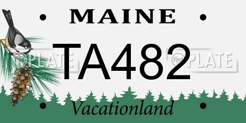 TA482 Maine License Plate