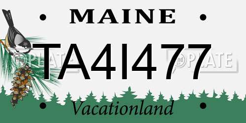 TA4I477 Maine License Plate