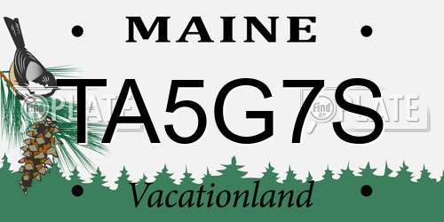 TA5G7S Maine License Plate