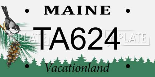 TA624 Maine License Plate