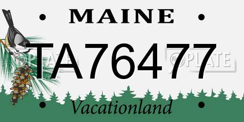 TA76477 Maine License Plate