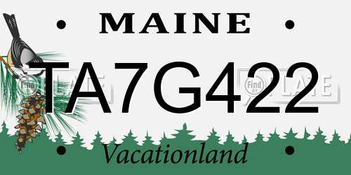 TA7G422 Maine License Plate