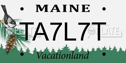 TA7L7T Maine License Plate