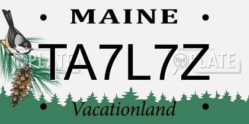 TA7L7Z Maine License Plate