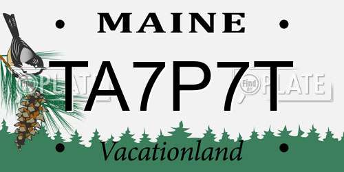 TA7P7T Maine License Plate