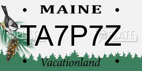 TA7P7Z Maine License Plate