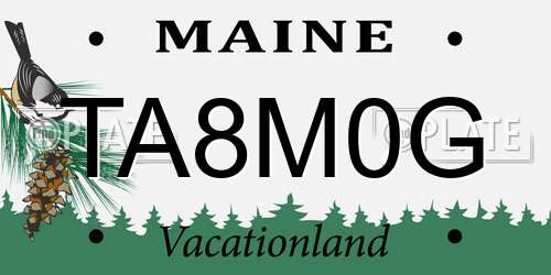 TA8M0G Maine License Plate