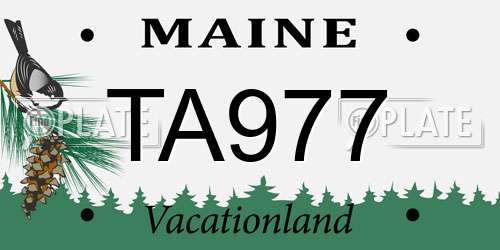 TA977 Maine License Plate