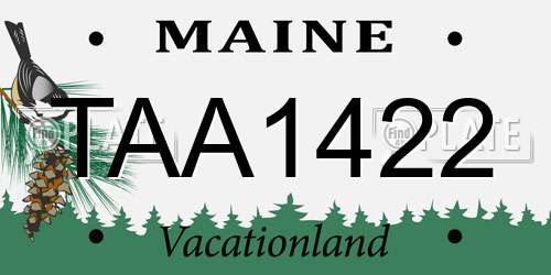 TAA1422 Maine License Plate