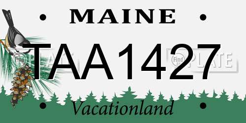 TAA1427 Maine License Plate