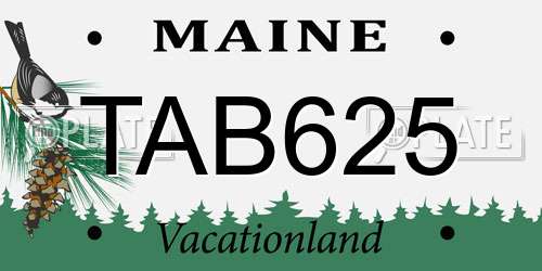 TAB625 Maine License Plate
