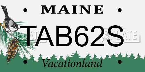 TAB62S Maine License Plate