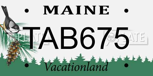 TAB675 Maine License Plate