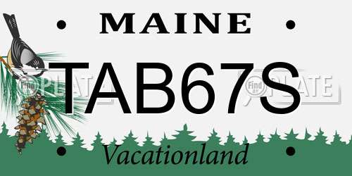 TAB67S Maine License Plate