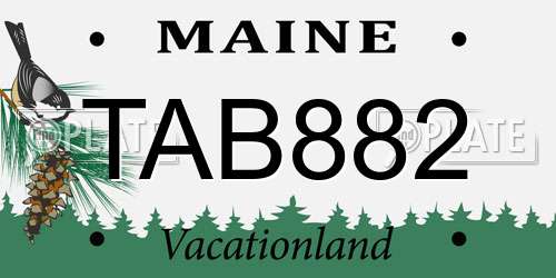 TAB882 Maine License Plate