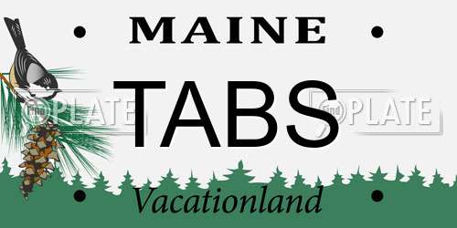 TABS Maine License Plate
