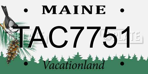 TAC7751 Maine License Plate