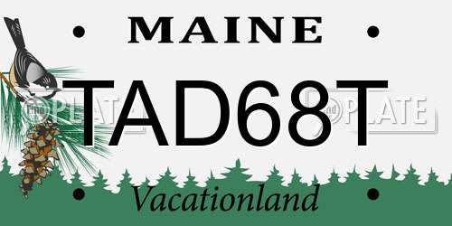 TAD68T Maine License Plate
