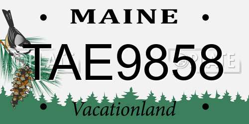 TAE9858 Maine License Plate