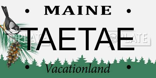 TAETAE Maine License Plate