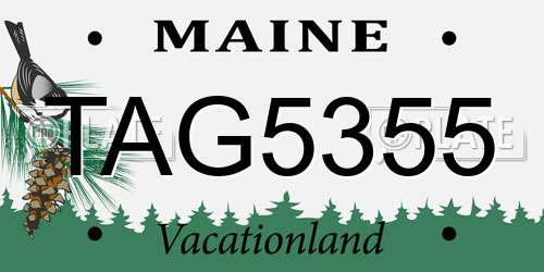 TAG5355 Maine License Plate