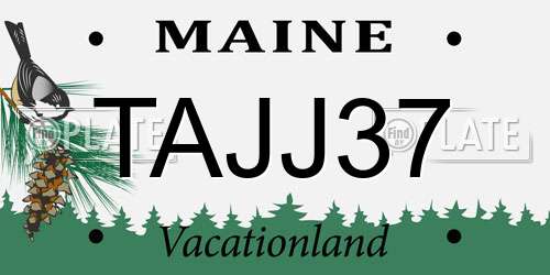 TAJJ37 Maine License Plate